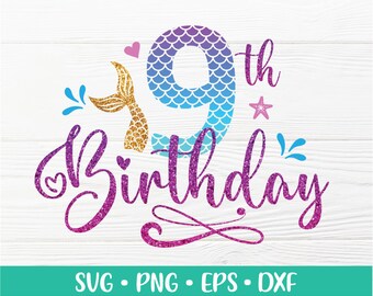 Download 9th Birthday Svg Etsy
