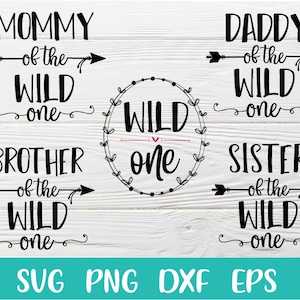 Wild One Family SVG Bundle, First Birthday SVG, Family svg Cutting files for Cricut, Wild One Bundle Svg, Birthday Family Shirts Svg