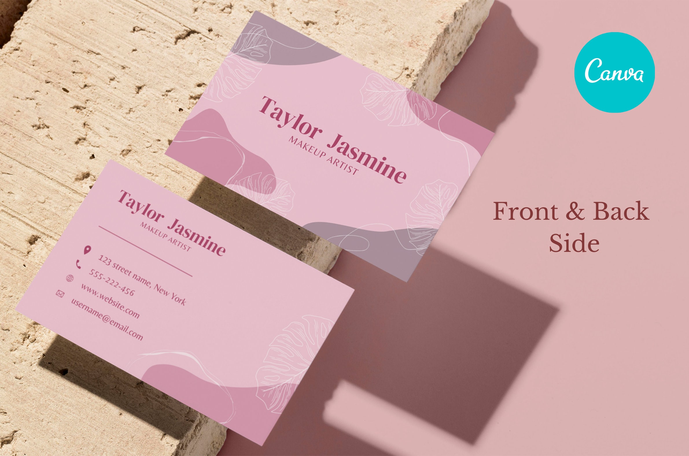 Business Card Template Instant Download Canva Abstract Etsy