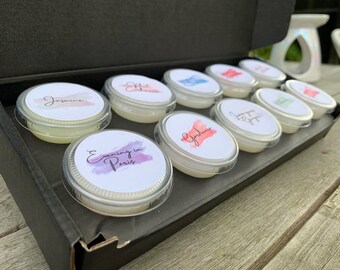 Wax Melt Gift box | Selection box| Highly scented | 10 Individual wax pots | Luxury Home Fragrance | Personalised Wedding Gift