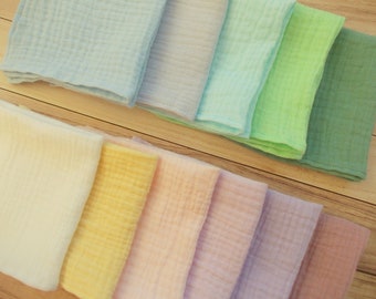 Cotton Muslin Handkerchiefs, Unpaper Napkins, Reusable Cloth Hankies, Washable Hankie Muslin Cloth Gauze Handkerchief, Eco Friendly Products