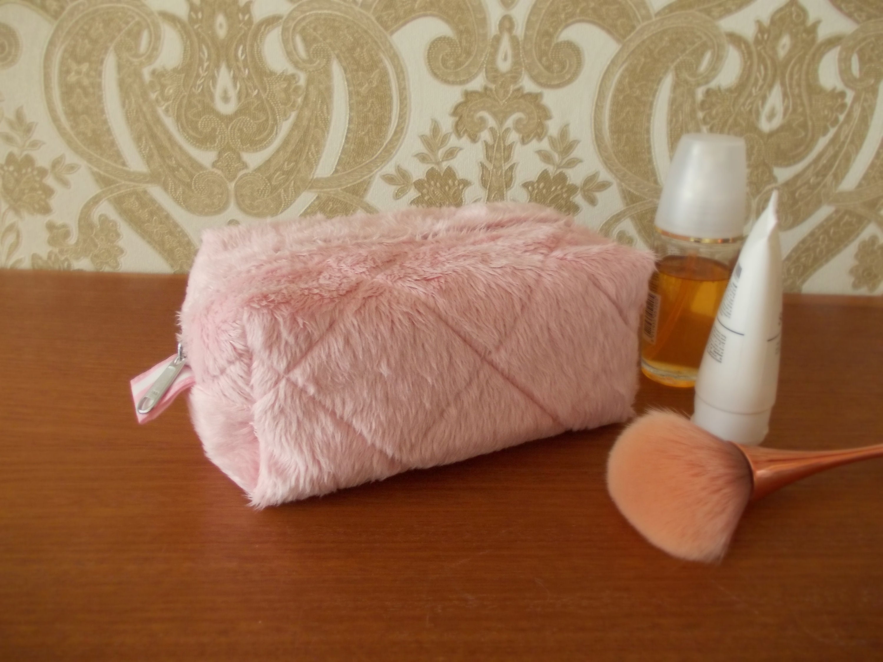 Faux fur makeup bag hotsell