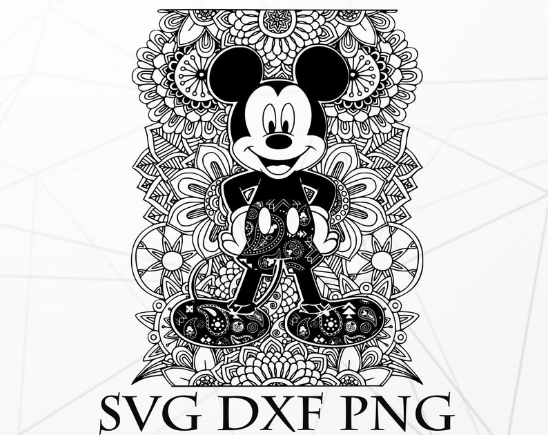 Download Zenangle mickey mandala svg png dxf Mandala svg png dxf | Etsy