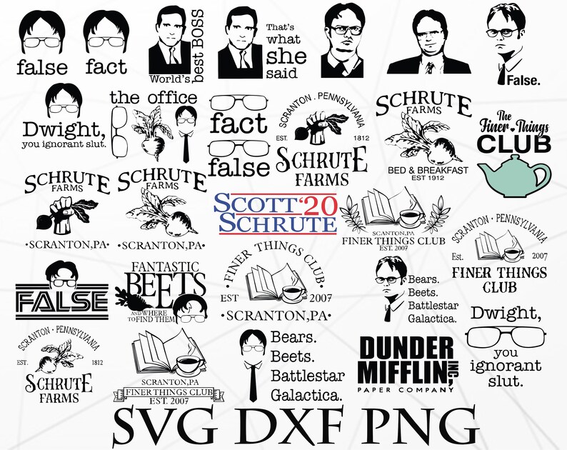 Download The office TV show bundle svg png dxf The office tv show ...