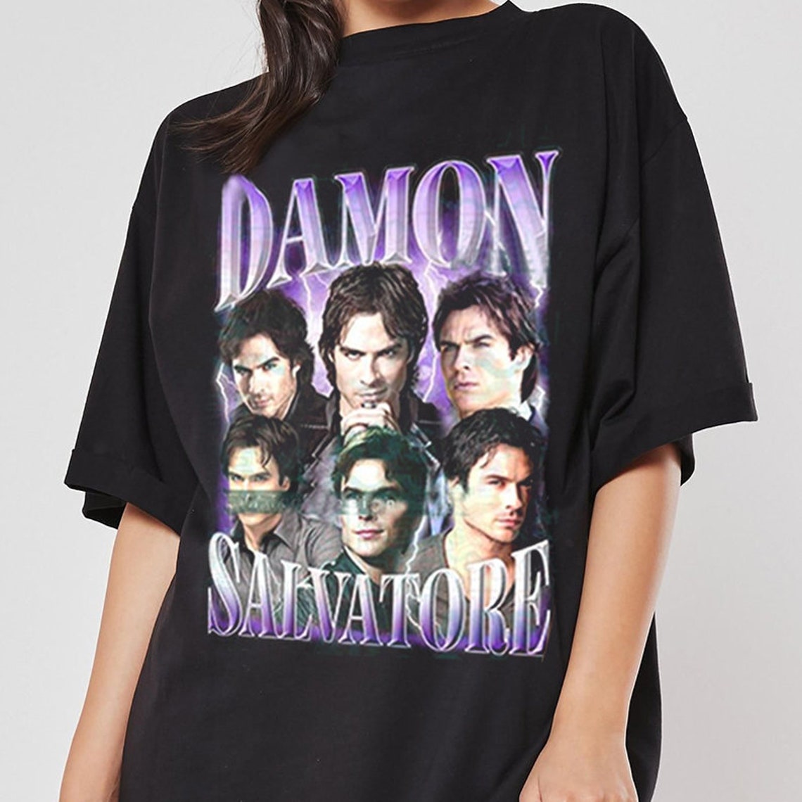 Damon Salvatore Print Grafik TShirt Damon Salvatore Fan Etsy