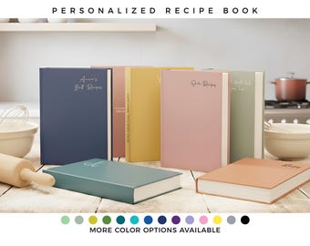 AI-free Personalized Recipe Journal: Custom Cookbook, 300-Page Blank Recipe Book - Binder with your personalization on Front, Back and Spine