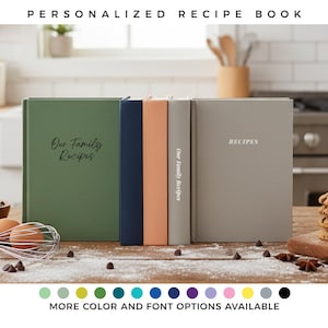 AI-free Personalized Family Recipe Book, Binder: 300 Page Blank Cookbook -  A Unique Personalized gift for Christmas