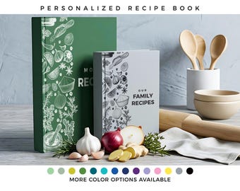 AI-free Personalized Recipe Journal: Custom Cookbook, 300 Pages -  A Unique Personalized gift for Christmas