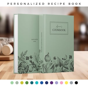 Personalized recipe journal to write your favorite recipes, custom recipe book, blank cookbook, birthday gift for mom, anniversary gift idea