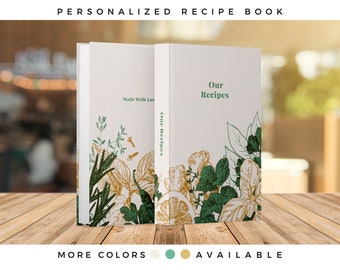 Personalized Recipe Book for 300+ Recipes. Hardcover, Softcover, Spiral Blank Recipe Book to Write in Your Own Recipes. Wedding gift idea