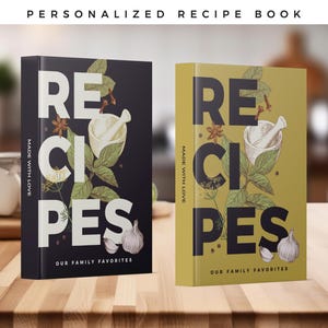 Personalized Recipe Journal – Write Your Favorite Recipes | Holds Up to 300 Recipes | Birthday Gift, Unique Gift for Mom, Wedding Gift