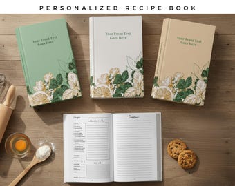 AI-free Personalized Recipe Journal: Custom Cookbook, 300 Pages. Unique Gift for Birthday, Wedding, Anniversary