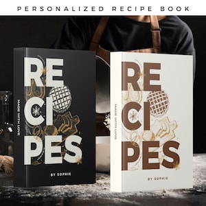 Personalized Recipe Book for 300+ Recipes. Custom Recipe Journal to Write in Your Recipes. Gift for Dad, Gift for Mom, Wedding gift idea