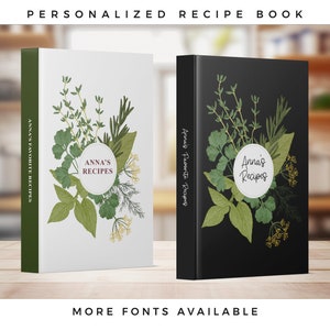 Personalized Recipe Book for 300+ Recipes. Custom recipe book to Write in Your Recipes. Anniversary gift, housewarming gift, birthday gift