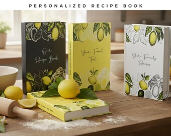 AI-free Personalized Recipe Journal: 300 Pages. Hardcover, Softcover, or Spiral Bound -  A Unique Personalized gift