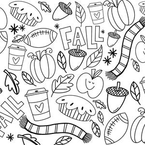 Fall coloring thanksgiving printable,Cozy coloring pages,instant download and print,Pumpkin color page,football coloring sheet