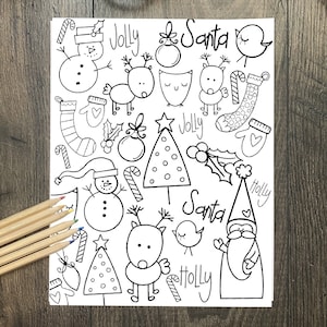 Christmas coloring pages,kids coloring pages,Reindeer coloring page, Santa coloring page, Winter theme coloring pages,page to color