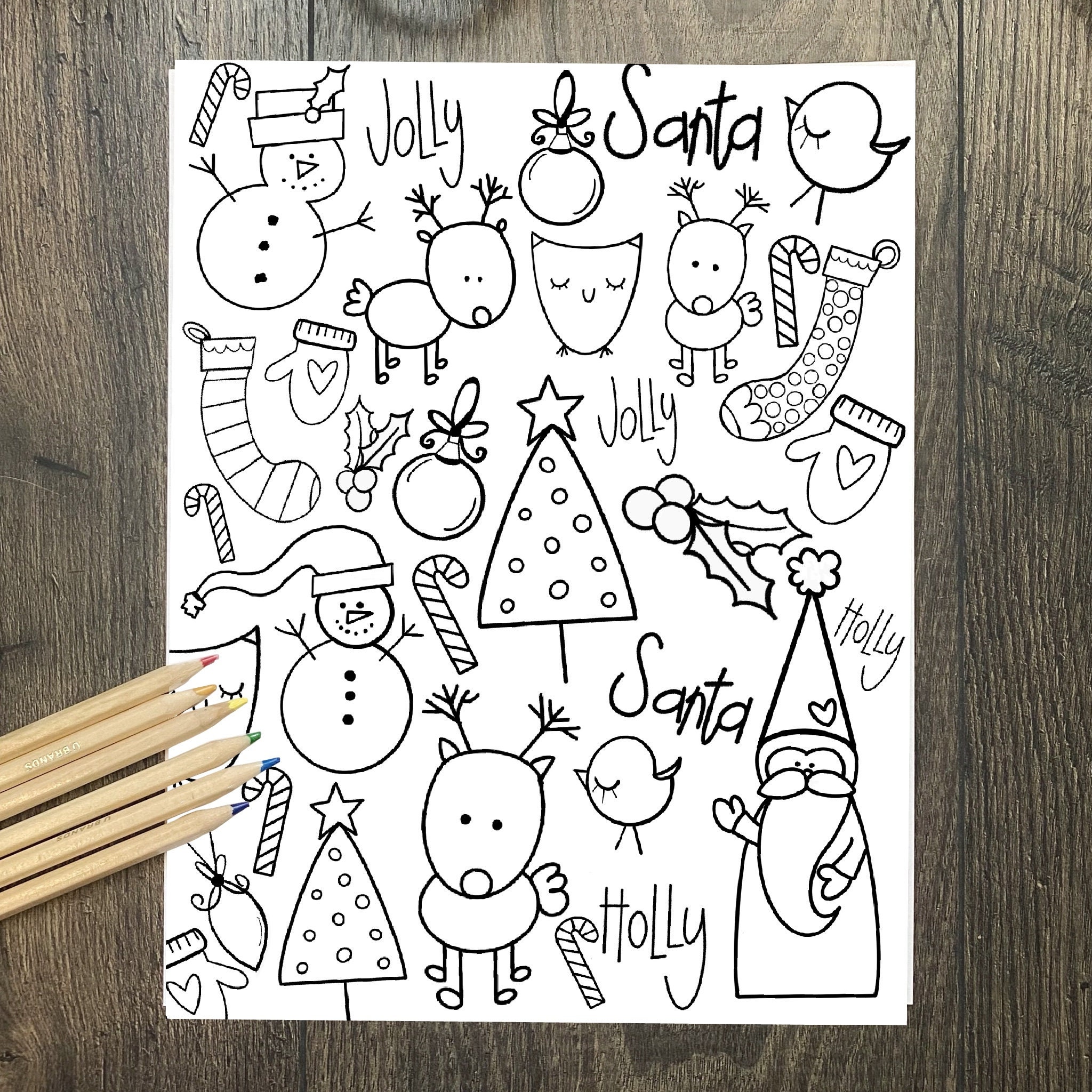 Christmas printable coloring pages kids coloring pages | Etsy
