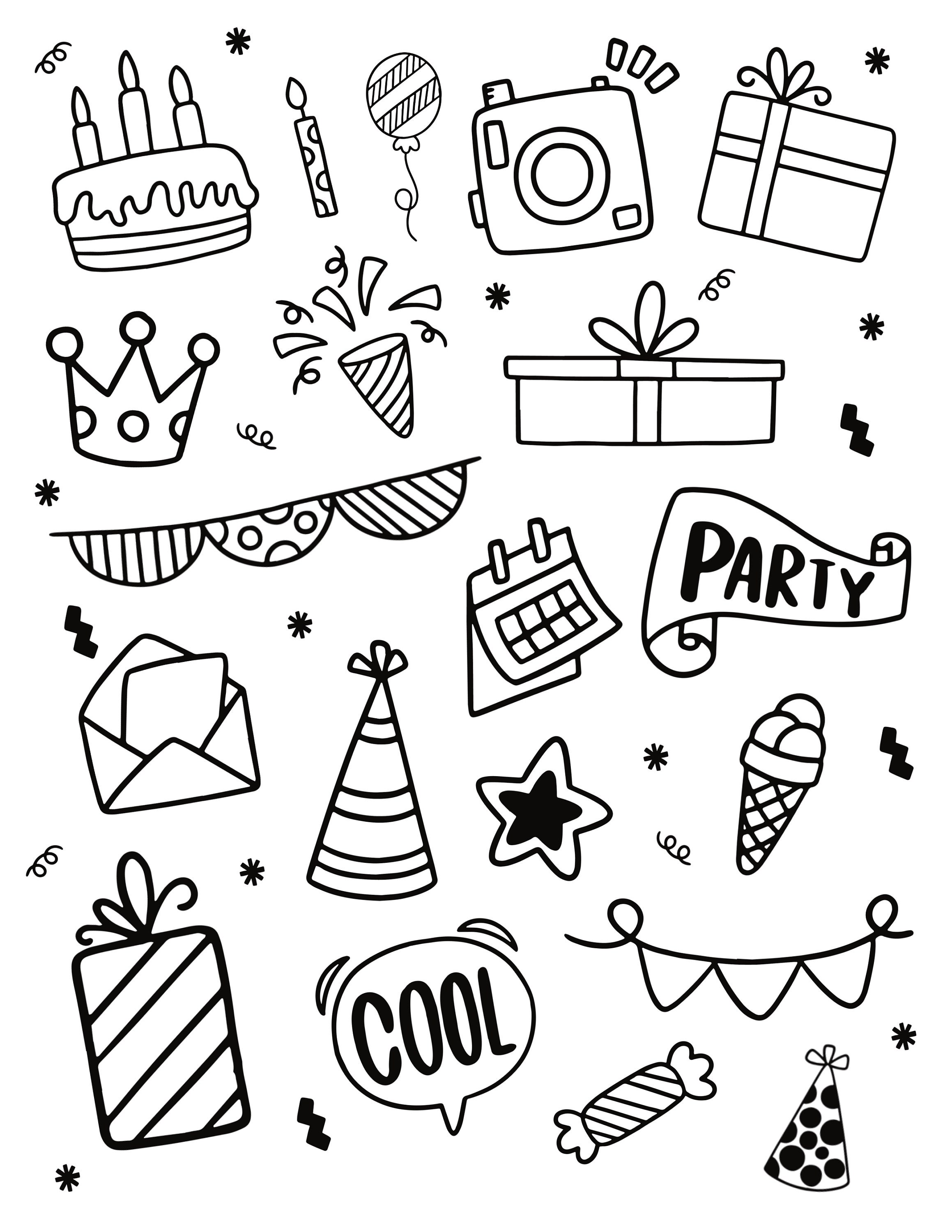 Birthday Printable Coloring Pages,boys Birthday, Girls Birthday ...