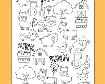 Página para colorear de animales de granja: Actividad para niños (Descarga en PDF)