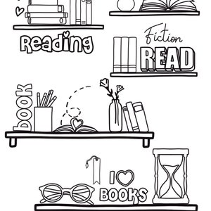 Página para colorir com tema de leitura: Arte para amantes de livros (PDF)