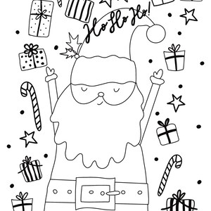 Christmas coloring page,kids Santa coloring page,easy to color Santa printable,Holiday Santa coloring sheet,Santa Claus coloring pages,
