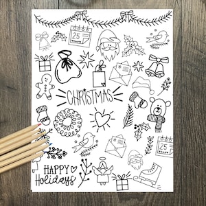 Christmas page to color,Christmas kids coloring craft,Christmas Printable coloring sheet,Santa coloring pages,December coloring sheets