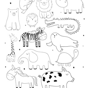 Zoo animal coloring page for kids, printable coloring page, zoo themed coloring, printable coloring page,animal printable to color, coloring