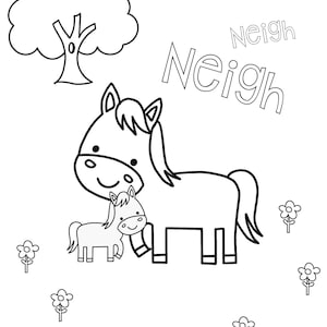 Horse page to color,coloring page for kids,farm coloring page,coloring craft for kids,cute horse coloring page,farm animal coloring sheets