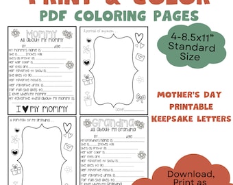 Plantilla de relleno imprimible para el Día de la Madre, Imprimibles del Día de la Madre, Todo sobre la actividad de mamá imprimible para niños, regalo para la abuela y la mamá imprimible