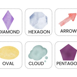 Rainbow Shapes Flashcards,preschool Flashcards,preschool Materials ...