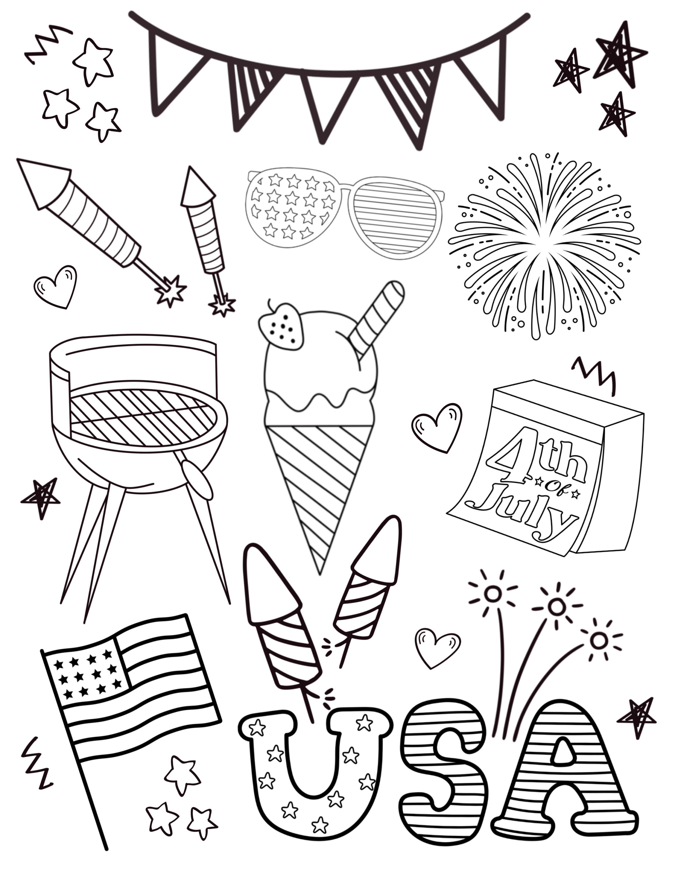 4th of July Printable Coloring Pages,crafts for 4th of July,coloring