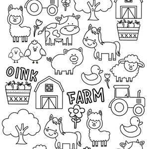Farm Animals coloring page, animals coloring page,farm animal coloring book page, animal coloring farm page,kids farm coloring pages