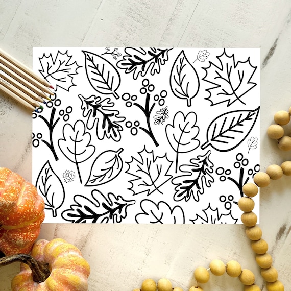 Fall leaves fall coloring fall activity kids coloring