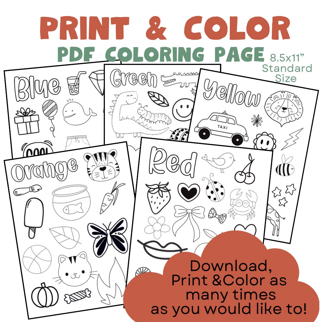 Coloring for Kids,coloring Sheets,color Printable Downloads,toddler ...
