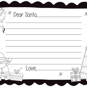 Caro Babbo Natale, cartolina del Polo Nord, lettera di Babbo Natale stampabile, pagina da colorare di Caro Babbo Natale, lettera di Natale per bambini a Babbo Natale, cartolina fai da te per il Polo Nord