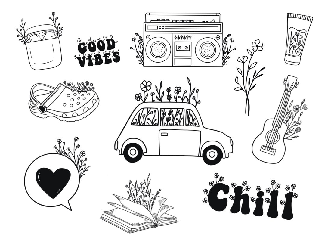 Boho Coloring Page, Relaxing Coloring, Cute Chill Coloring Page ...