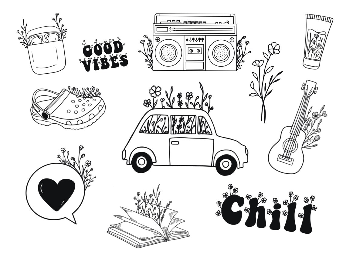 Boho Coloring Page, Relaxing Coloring, Cute Chill Coloring Page ...