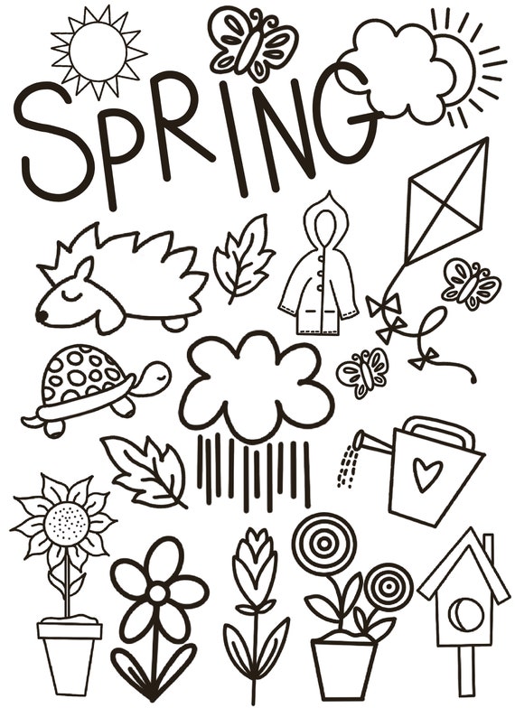 Páginas para colorear Diversión de primavera Actividad al - Etsy México Páginas para colorear Diversión de primavera Actividad al - Etsy México