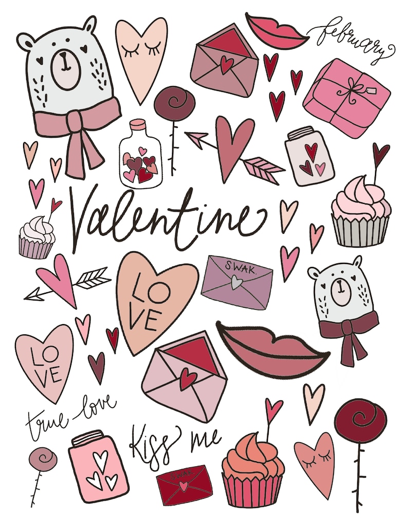Valentine Day Printable Coloring Page,digital Download,instant Download