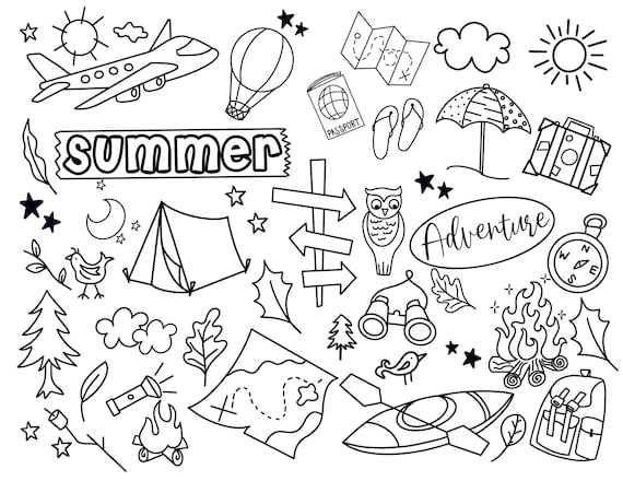 Summer activities, kids activities, kids coloring page, downloadable  coloring