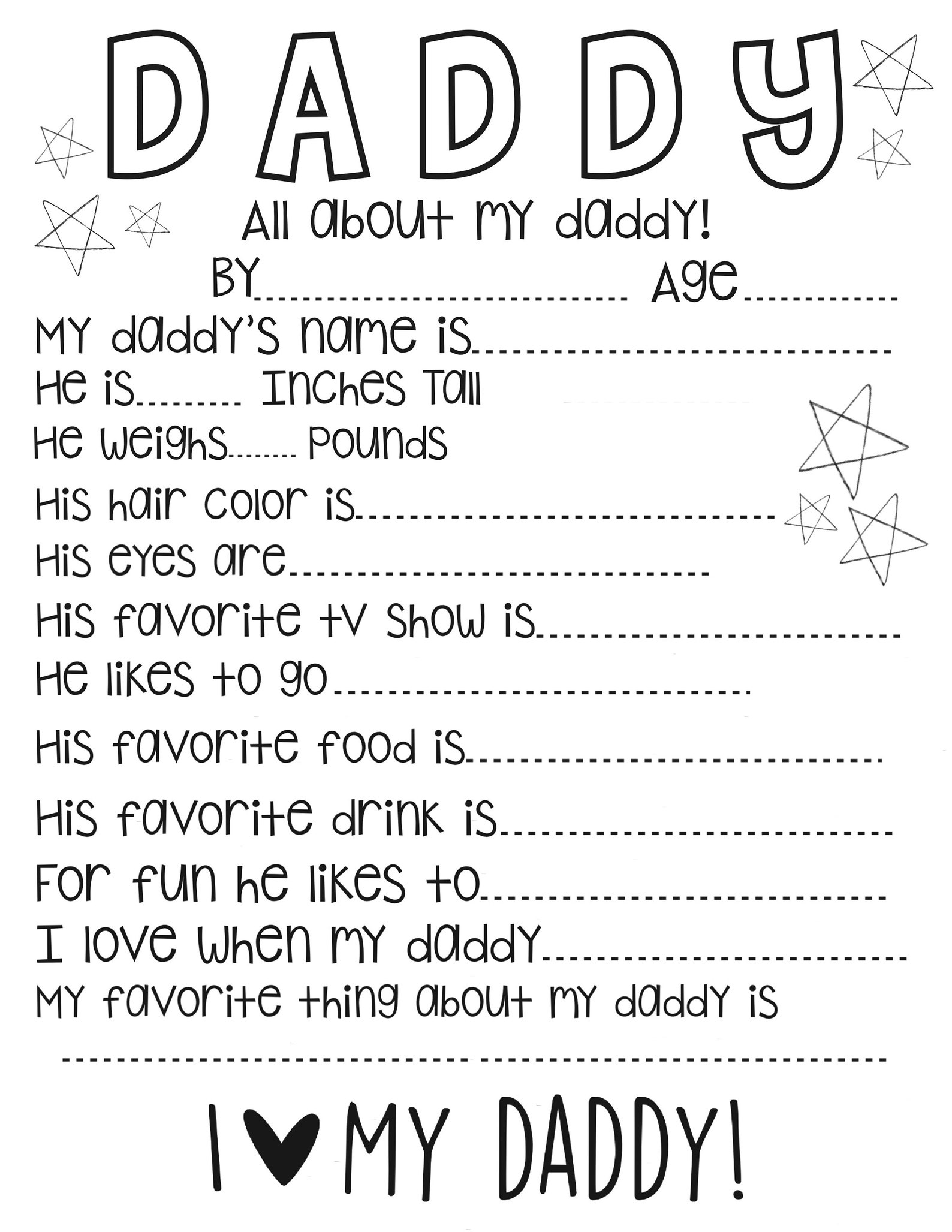 All About My Daddy Daddy Printable Digital Printable Etsy all-about-my-daddy-daddy-printable-digital-printable-etsy