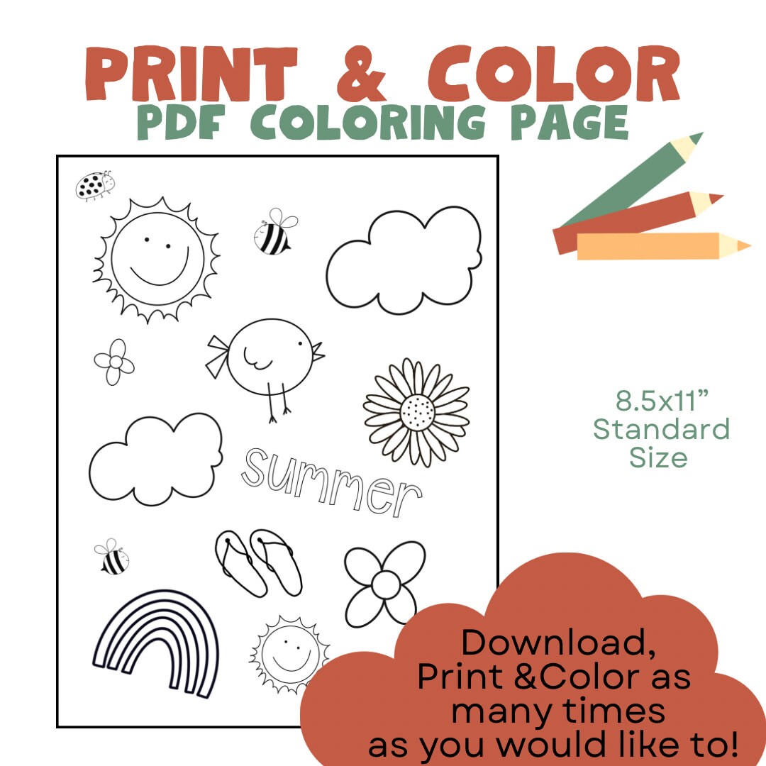 Summertime Coloring Pages, Summertime Coloring Sheets,coloring for Kids,coloring for Adults ...