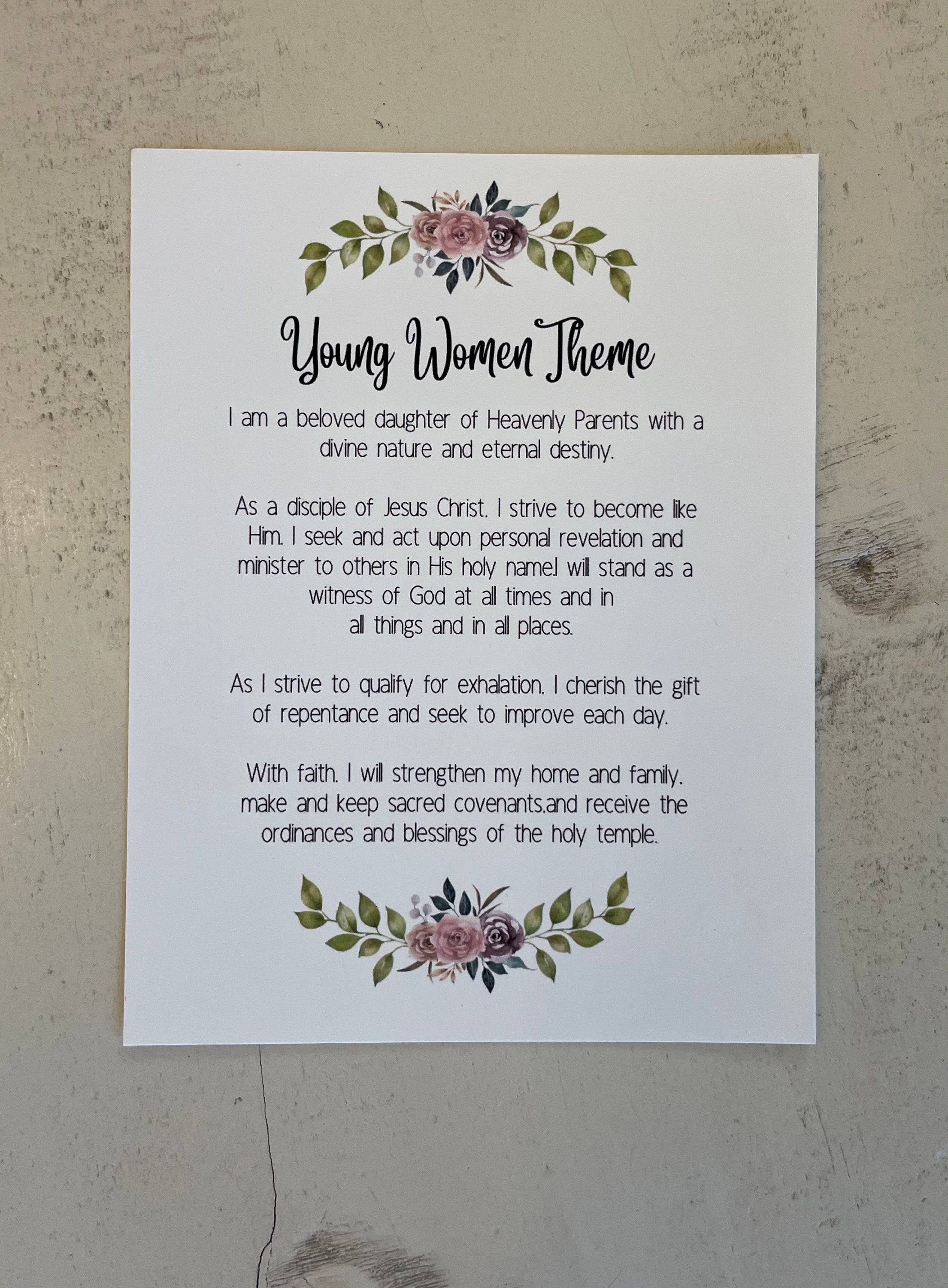 Young Women Theme 2024 Beloved Daughter of God,lds Printable YW Theme ...