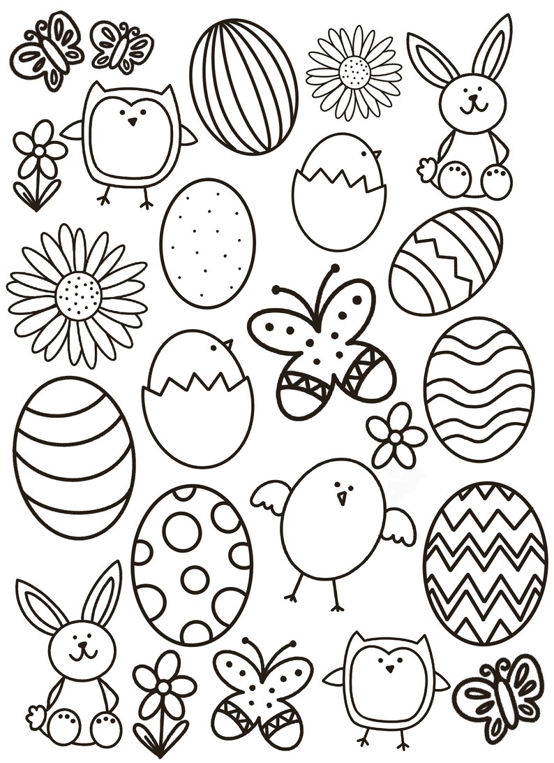 Easter coloring page, kids Easter coloring pages, kids coloring page,printable Easter page,kids holiday coloring page,easter crafts for kids image 2