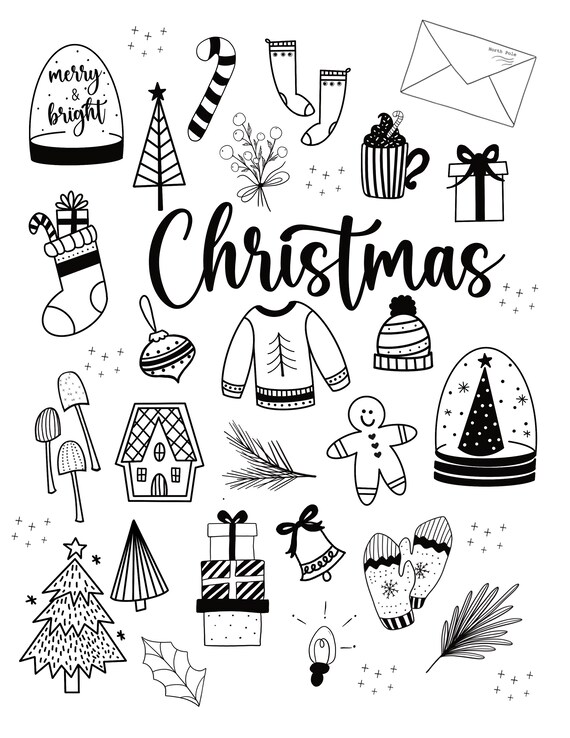 Drawings To Paint & Colour Christmas - Print Design 210