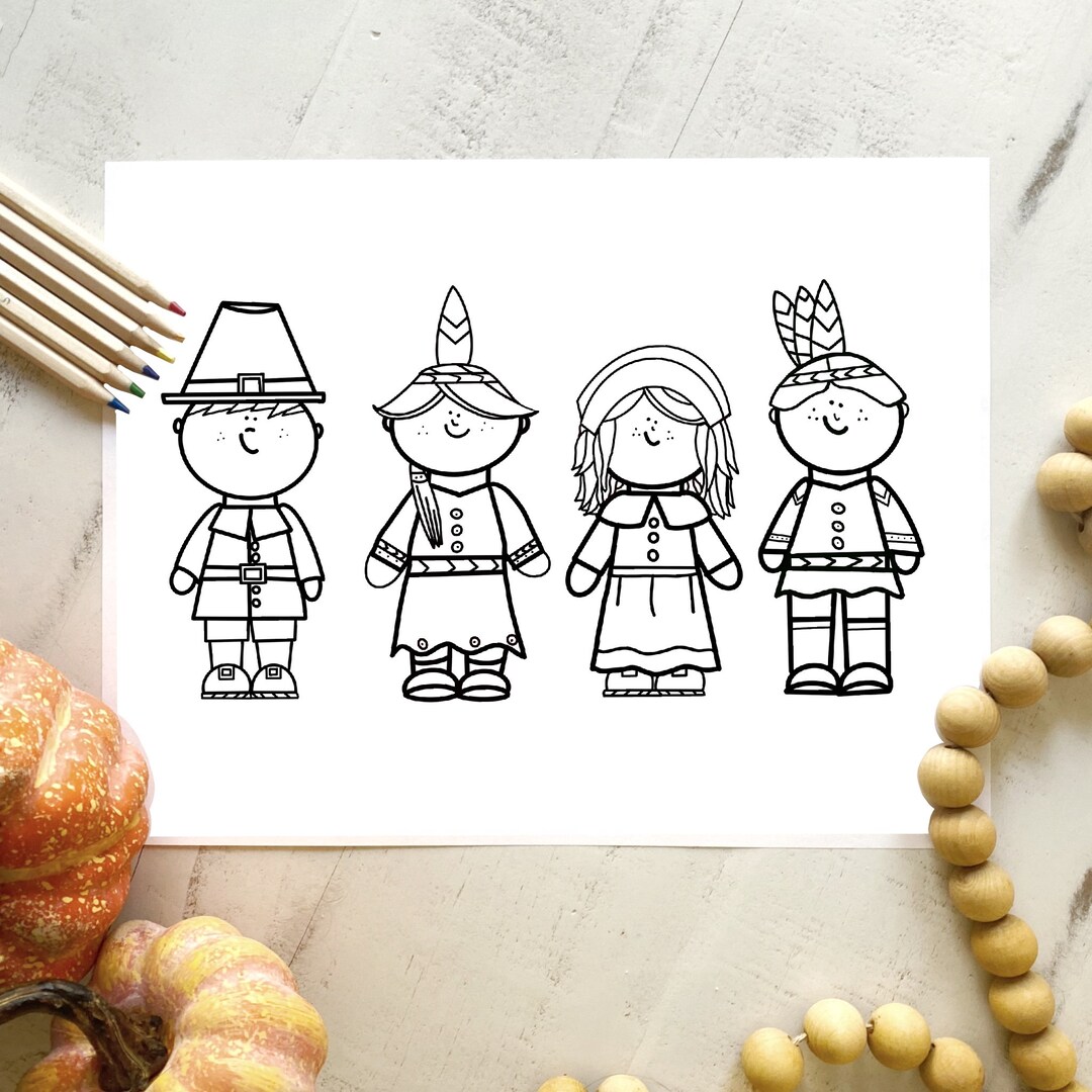Thanksgiving Coloring Pages: Kids Fall Activity (digital Download) - Etsy