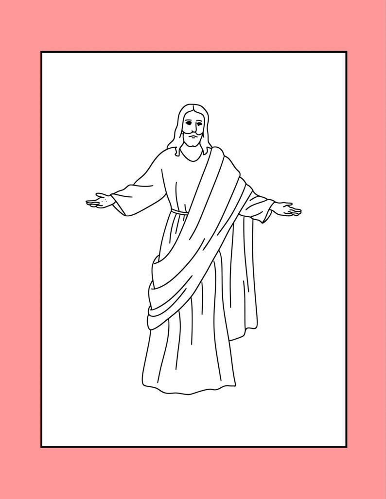 Easter Sunday 2 Page Digital Download Coloring Pages, He is Risen ...