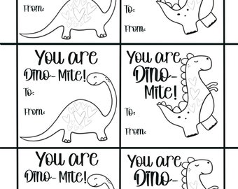 Dino Valentine Kids Cartoon PNG Valentine's Day - Etsy