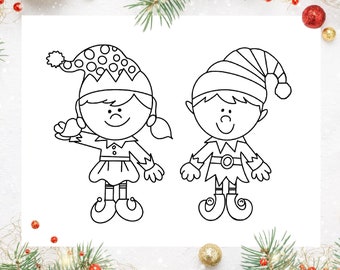 elves coloring sheets